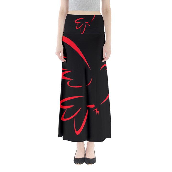 Dove Red Black Fly Animals Bird Maxi Skirts