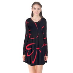 Dove Red Black Fly Animals Bird Flare Dress by Mariart