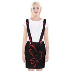 Dove Red Black Fly Animals Bird Braces Suspender Skirt by Mariart