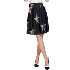 Colorful Gold Star Christmas A-line Skirt by Mariart