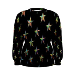 Colorful Gold Star Christmas Women s Sweatshirt by Mariart