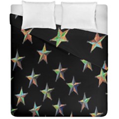 Colorful Gold Star Christmas Duvet Cover Double Side (california King Size) by Mariart