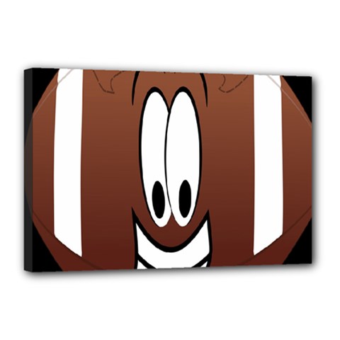 Happy Football Clipart Excellent Illustration Face Canvas 18  X 12  by Mariart