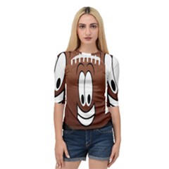 Happy Football Clipart Excellent Illustration Face Quarter Sleeve Tee