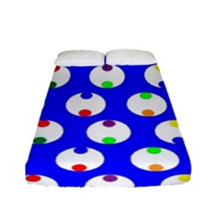 Easter Egg Fabric Circle Blue White Red Yellow Rainbow Fitted Sheet (full/ Double Size) by Mariart