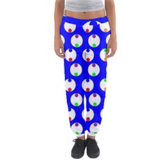 Easter Egg Fabric Circle Blue White Red Yellow Rainbow Women s Jogger Sweatpants by Mariart