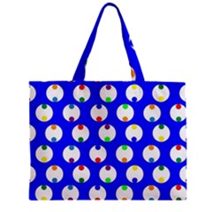 Easter Egg Fabric Circle Blue White Red Yellow Rainbow Zipper Mini Tote Bag by Mariart