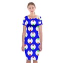 Easter Egg Fabric Circle Blue White Red Yellow Rainbow Classic Short Sleeve Midi Dress View1