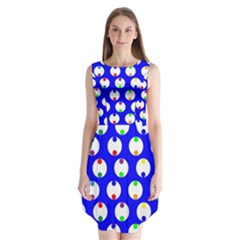 Easter Egg Fabric Circle Blue White Red Yellow Rainbow Sleeveless Chiffon Dress   by Mariart