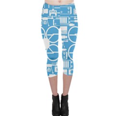 Drones Registration Equipment Game Circle Blue White Focus Capri Leggings  by Mariart