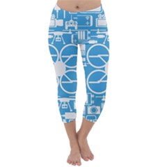 Drones Registration Equipment Game Circle Blue White Focus Capri Winter Leggings  by Mariart