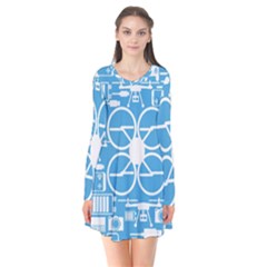 Drones Registration Equipment Game Circle Blue White Focus Flare Dress by Mariart