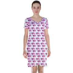 Heart Love Pink Purple Short Sleeve Nightdress by Mariart