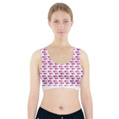 Heart Love Pink Purple Sports Bra With Pocket