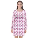 Heart Love Pink Purple Long Sleeve Chiffon Shift Dress  View1