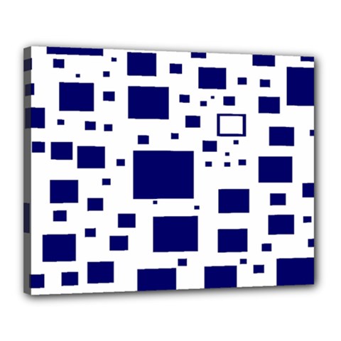 Illustrated Blue Squares Canvas 20  X 16  by Mariart