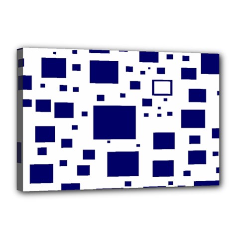 Illustrated Blue Squares Canvas 18  X 12 