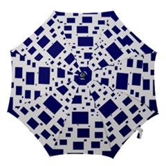 Illustrated Blue Squares Hook Handle Umbrellas (medium) by Mariart