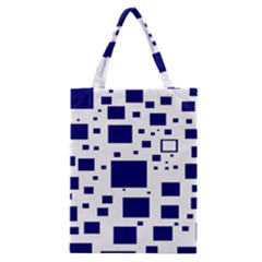 Illustrated Blue Squares Classic Tote Bag by Mariart