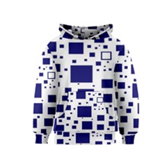 Illustrated Blue Squares Kids  Pullover Hoodie by Mariart