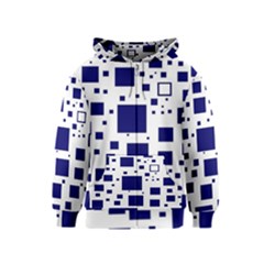 Illustrated Blue Squares Kids  Zipper Hoodie by Mariart