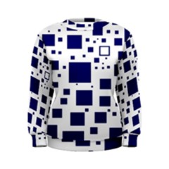 Illustrated Blue Squares Women s Sweatshirt by Mariart