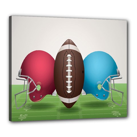 Helmet Ball Football America Sport Red Brown Blue Green Canvas 24  X 20  by Mariart