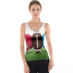 Helmet Ball Football America Sport Red Brown Blue Green Tank Top by Mariart