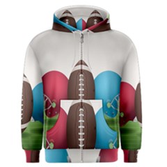 Helmet Ball Football America Sport Red Brown Blue Green Men s Zipper Hoodie by Mariart