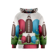 Helmet Ball Football America Sport Red Brown Blue Green Kids  Zipper Hoodie by Mariart