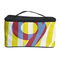 Number 9 Line Vertical Yellow Red Blue White Wae Chevron Cosmetic Storage Case by Mariart