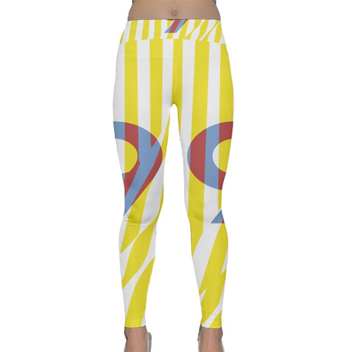 Number 9 Line Vertical Yellow Red Blue White Wae Chevron Classic Yoga Leggings