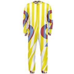 Number 9 Line Vertical Yellow Red Blue White Wae Chevron Onepiece Jumpsuit (men)  by Mariart