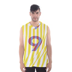 Number 9 Line Vertical Yellow Red Blue White Wae Chevron Men s Basketball Tank Top by Mariart