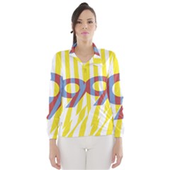 Number 9 Line Vertical Yellow Red Blue White Wae Chevron Wind Breaker (women) by Mariart