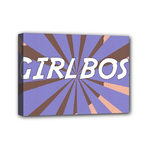 Girlboss Light Line Wave Chevron Mini Canvas 7  X 5 