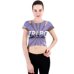 Girlboss Light Line Wave Chevron Crew Neck Crop Top by Mariart