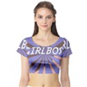 Girlboss Light Line Wave Chevron Short Sleeve Crop Top (Tight Fit) View1