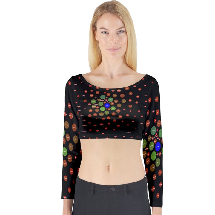 Molecular Chemistry Of Mathematical Physics Small Army Circle Long Sleeve Crop Top