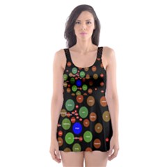 Molecular Chemistry Of Mathematical Physics Small Army Circle Skater Dress Swimsuit by Mariart