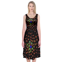 Molecular Chemistry Of Mathematical Physics Small Army Circle Midi Sleeveless Dress by Mariart