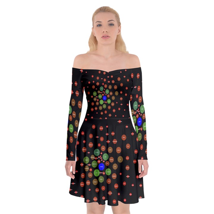 Molecular Chemistry Of Mathematical Physics Small Army Circle Off Shoulder Skater Dress