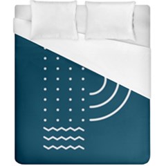 Parachute Water Blue Waves Circle White Duvet Cover (california King Size)