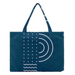 Parachute Water Blue Waves Circle White Medium Tote Bag by Mariart