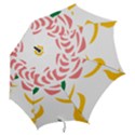 Pink Rose Ribbon Bouquet Green Yellow Flower Floral Hook Handle Umbrellas (Medium) View2