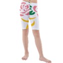 Pink Rose Ribbon Bouquet Green Yellow Flower Floral Kids  Mid Length Swim Shorts View1