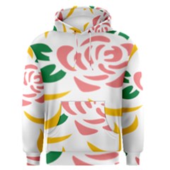 Pink Rose Ribbon Bouquet Green Yellow Flower Floral Men s Pullover Hoodie by Mariart