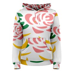 Pink Rose Ribbon Bouquet Green Yellow Flower Floral Women s Pullover Hoodie by Mariart