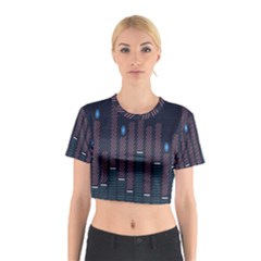 Plaid Line Circle Polka Green Red Blue Cotton Crop Top by Mariart