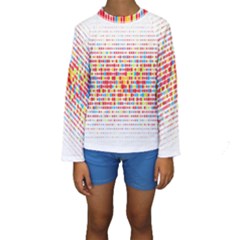 Random Sized Cube Multiple Plaid Color Rainbow Kids  Long Sleeve Swimwear by Mariart